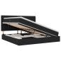 Preview: Bett mit LED-Lichtleisten Schwarz 200 x 200 cm Stoff