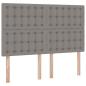 Preview: Bett mit LED-Lichtleisten mit Kopfteil Taupe 140 x 190 cm Stoff