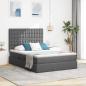 Preview: ARDEBO.de - Bett mit LED-Lichtleisten Dunkelgrau 140 x 200 cm Stoff