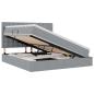 Preview: Bett mit LED-Lichtleisten Hellgrau 180 x 200 cm Stoff