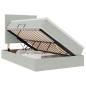 Preview: ARDEBO.de - Bett mit LED-Lichtleisten Hellgrau 120 x 200 cm Samt