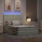 Preview: Bett mit LED-Lichtleisten Hellgrau 140 x 190 cm Samt