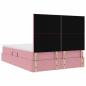 Preview: Bett mit LED-Lichtleisten mit Kopfteil Rosa 140 x 190 cm Samt