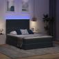 Preview: Bett mit LED-Lichtleisten Dunkelgrau 140 x 200 cm Samt