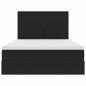 Preview: Bett mit LED-Lichtleisten Schwarz 140 x 200 cm Samt