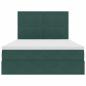 Preview: Bett mit LED-Lichtleisten Dunkelgrün 140 x 200 cm Samt