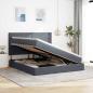 Preview: LED-Speicherbett mit Matratze Dunkelgrau 180 x 200 cm Samt