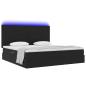 Preview: ARDEBO.de - Bett mit LED-Lichtleisten Schwarz 200 x 200 cm Samt