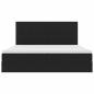 Preview: Bett mit LED-Lichtleisten Schwarz 200 x 200 cm Samt