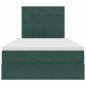 Preview: Bett mit LED-Lichtleisten Dunkelgrün 120 x 200 cm Samt