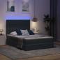 Preview: Bett mit LED-Lichtleisten Dunkelgrau 140 x 200 cm Samt