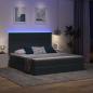 Preview: Bett mit LED-Lichtleisten Dunkelgrau 180 x 200 cm Samt