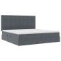 Preview: Bett mit LED-Lichtleisten Dunkelgrau 200 x 200 cm Samt