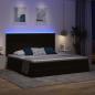 Preview: Bett mit LED-Lichtleisten Schwarz 200 x 200 cm Samt
