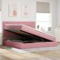 Preview: LED-Speicherbett mit Matratze Rosa 200 x 200 cm Samt