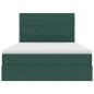 Preview: Bett mit LED-Lichtleisten Dunkelgrün 140 x 190 cm Samt