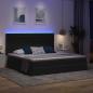 Preview: Bett mit LED-Lichtleisten Dunkelgrau 200 x 200 cm Samt