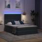 Preview: Bett mit LED-Lichtleisten Dunkelgrau 140 x 190 cm Samt