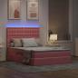Preview: Bett mit LED-Lichtleisten mit Kopfteil Rosa 140 x 190 cm Samt