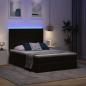 Preview: Bett mit LED-Lichtleisten Schwarz 140 x 200 cm Samt