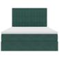 Preview: Bett mit LED-Lichtleisten Dunkelgrün 140 x 200 cm Samt
