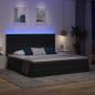 Preview: Bett mit LED-Lichtleisten Dunkelgrau 200 x 200 cm Samt