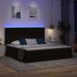 Preview: Bett mit LED-Lichtleisten Schwarz 200 x 200 cm Samt