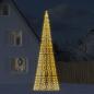 Preview: ARDEBO.de - LED-Weihnachtsbaum auf Fahnenmast, 1534 LEDs, Warmweiß, 500 cm