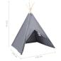 Preview: Kinder Tipi-Zelt mit Tasche Pfirsichhaut Grau 120x120x150 cm