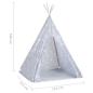 Preview: Kinder Tipi-Zelt mit Tasche Polyester Grau 115x115x160 cm