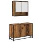 Preview: Badezimmermöbel-Set mit Regal 2 pcs Altholz Holzwerkstoff