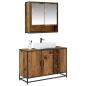 Preview: Badezimmermöbel-Set mit Regal 2 pcs Altholz Holzwerkstoff