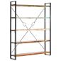 Preview: Bücherregal 5 Fächer 140x30x180 cm Altholz Massiv