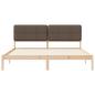 Preview: Bettgestell mit gepolstertem Kopfteil Taupe 180 x 200 cm