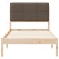 Preview: Bettgestell mit gepolstertem Kopfteil Taupe 90 x 200 cm