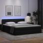 Preview: Bett mit LED-Lichtleisten mit Kopfteil Schwarz 160 x 200 cm PVC
