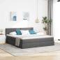 Preview: ARDEBO.de - Bett mit LED-Lichtleisten Dunkelgrau 160 x 200 cm Stoff