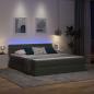 Preview: Bett mit LED-Lichtleisten Dunkelgrau 160 x 200 cm Stoff