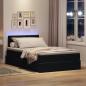 Preview: LED-Speicherbett mit Matratze Schwarz 120 x 200 cm Samt