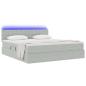 Preview: LED-Speicherbett mit Matratze Hellgrau 160 x 200 cm Samt