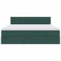 Preview: Bett mit LED-Lichtleisten Dunkelgrün 160 x 200 cm Samt