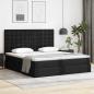 Preview: ARDEBO.de - Bett mit LED-Lichtleisten mit Kopfteil Schwarz 160 x 200 cm PVC