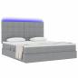 Preview: Bett mit LED-Lichtleisten Hellgrau 160 x 200 cm Stoff