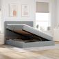 Preview: Bett mit LED-Lichtleisten Hellgrau 160 x 200 cm Stoff