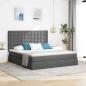 Preview: ARDEBO.de - Bett mit LED-Lichtleisten Dunkelgrau 160 x 200 cm Stoff