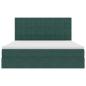 Preview: Bett mit LED-Lichtleisten Dunkelgrün 160 x 200 cm Samt