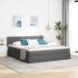 Preview: ARDEBO.de - LED-Speicherbett mit Matratze Dunkelgrau 160 x 200 cm Stoff