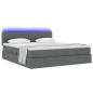 Preview: LED-Speicherbett mit Matratze Dunkelgrau 160 x 200 cm Stoff