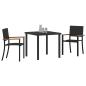 Preview: Garten Essgruppe 3 pcs Schwarz Poly Rattan