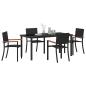 Preview: Garten Essgruppe 5 pcs Schwarz Poly Rattan